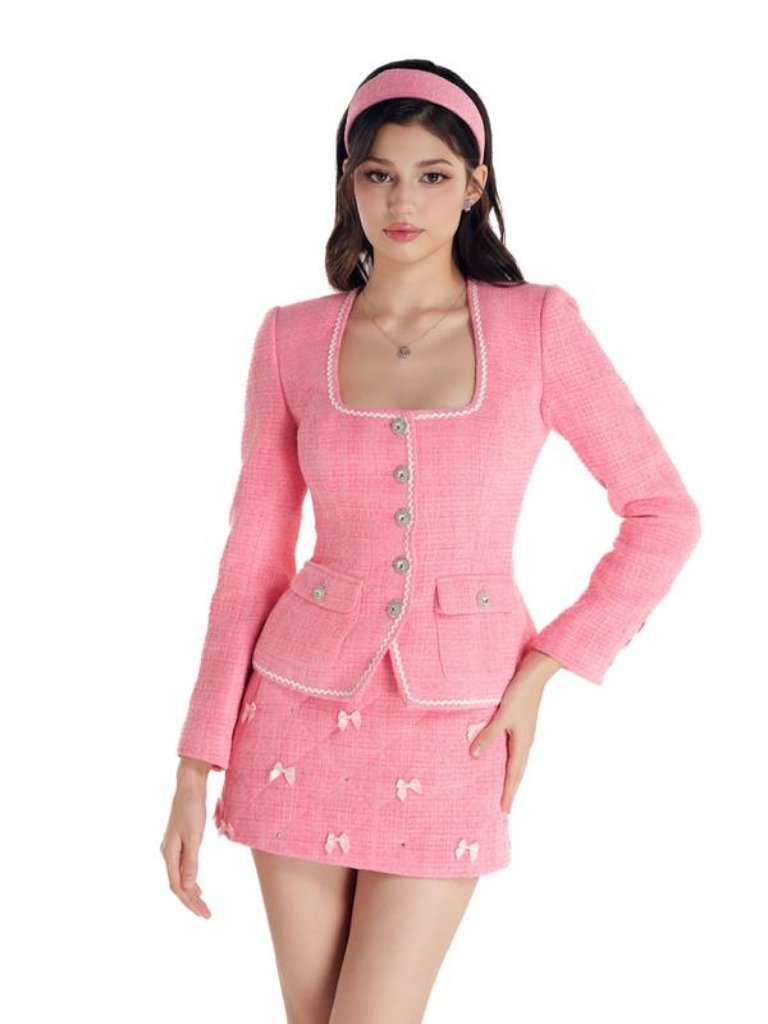 New Cosette Di Ames Tweed Blazer & Skirt Set Women’s M